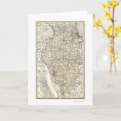 イリノイ1898年の鉄道地図 カード (黄色い花)