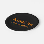 イリノイ2024年太陽の皆既食 ペーパープレート (アングル)