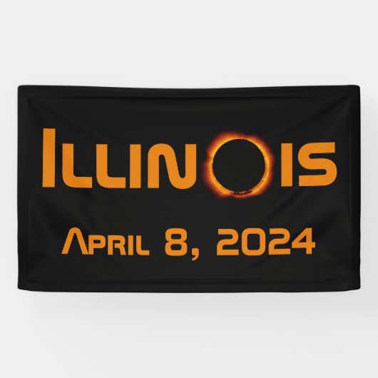 イリノイ2024年太陽の皆既食 横断幕 (横)