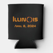 イリノイ2024年太陽の皆既食 缶クーラー (正面)