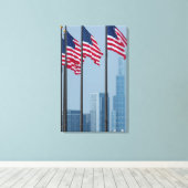 イリノイ、シカゴ。米国海軍ピア飛んでいるー キャンバスプリント (インサイチュ (ウッドフロア))