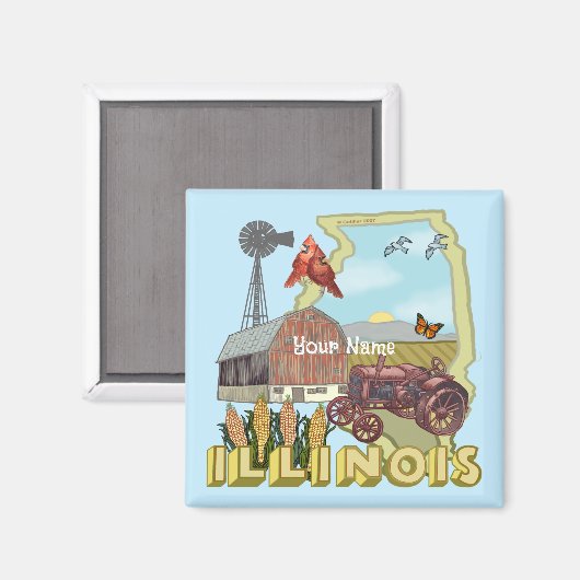 イリノイ マグネット (正面/裏面)