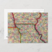 イリノイ、ミズーリ、アイオワ、ネブラスカ、カンザス ポストカード (正面/裏面)