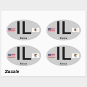 イリノイ*ユーロスタイル楕円ステッカー 楕円形シール (シート)