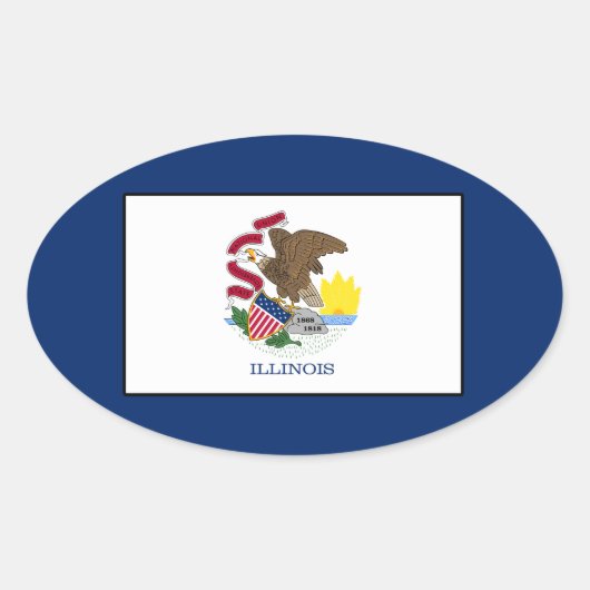 イリノイ 楕円形シール (正面)