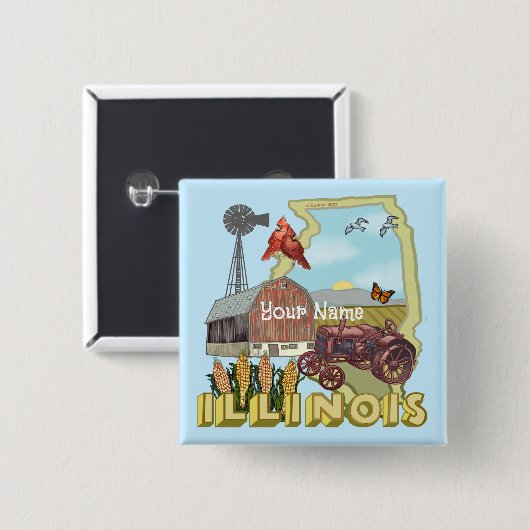 イリノイ 缶バッジ (正面&裏面)