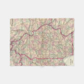 イリノイ(1874年)のヴィンテージの地図 フリースブランケット (正面(横))