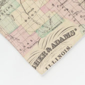 イリノイ(1874年)のヴィンテージの地図 フリースブランケット (角)