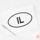 イリノイ「IL」 楕円形シール (封筒)