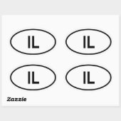 イリノイ「IL」 楕円形シール (シート)