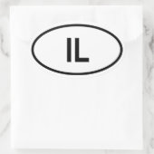 イリノイ「IL」 楕円形シール (バッグ)