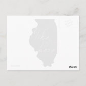 イリノイI Like It Here州状の黒板 ポストカード (裏面)