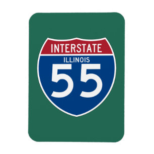 イリノイIL I-55の州間幹線道路の盾- マグネット