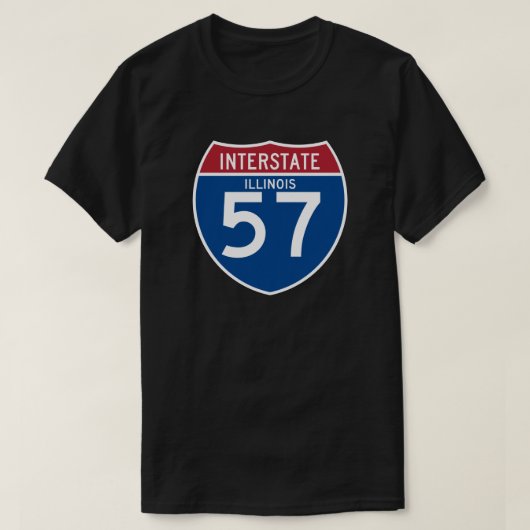 イリノイIL I-57の州間幹線道路の盾- Tシャツ (デザイン正面)