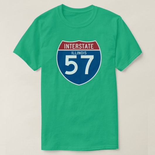 イリノイIL I-57の州間幹線道路の盾- Tシャツ (デザイン正面)