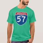 イリノイIL I-57の州間幹線道路の盾- Tシャツ (正面)