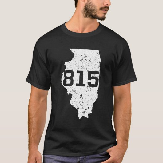 イリノイRockford Jolietエリアコード815中西部 Tシャツ (正面)