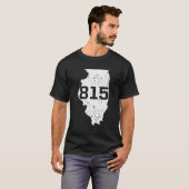 イリノイRockford Jolietエリアコード815中西部 Tシャツ (正面フル)
