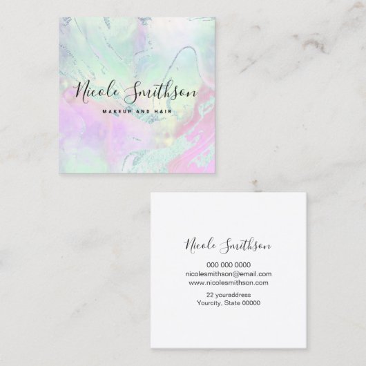 イリフェイクデシュ液大理石 スクエア名刺 (正面/裏面)