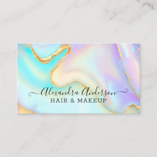 イリモダンディジェスパステル&金ゴールド大理石 名刺 (正面)