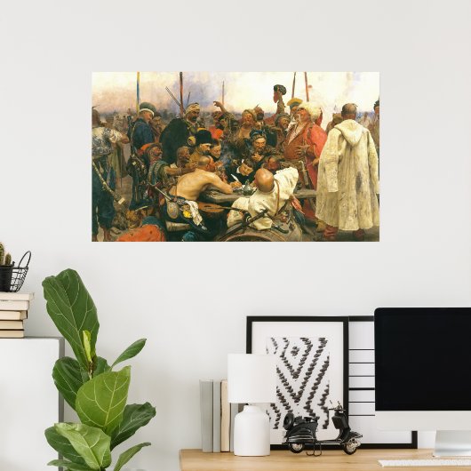 イリヤ・エフィモービッチ・レピンによるザポロツィアのコサック ポスター (ホームオフィス)