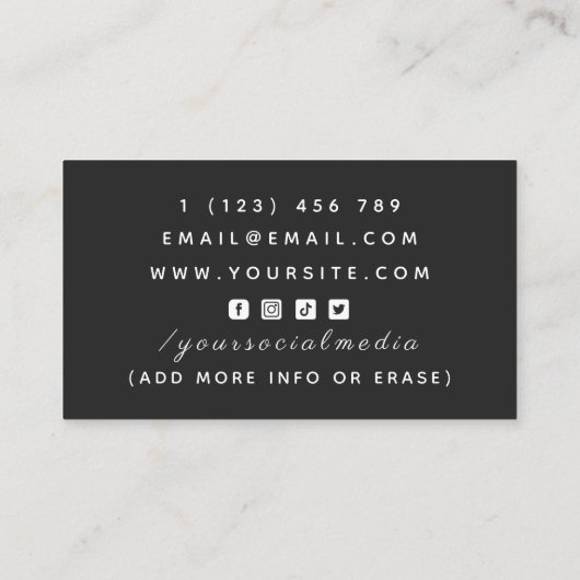 イリュシオニストマジシャン魔法ハットカードトリックトレンディー 名刺 (裏面)