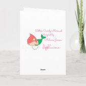 イリュシマコットンキャンディマーメイドターコイズ誕生日 カード (裏面)