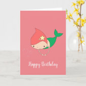 イリュシマコットンキャンディマーメイドピーチ誕生日 カード (黄色い花)