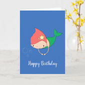 イリュシマコットンキャンディマーメイドブルー誕生日カード カード (黄色い花)