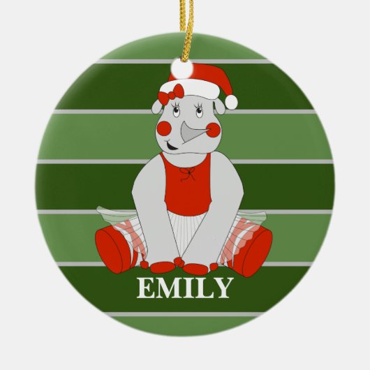 イリュシマサイパーソナライズされたクリスマス セラミックオーナメント (正面)