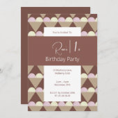 イリュシマストロベリーバニラアイスクリーム1st誕生日 招待状 (正面/裏面)