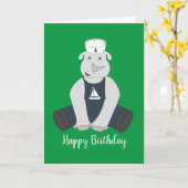 イリュシマセーラーラインノグリーン誕生日カード カード (黄色い花)