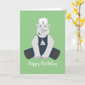 イリュシマセーラーラインノライトグリーン誕生日 カード (黄色い花)