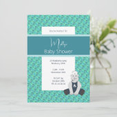 イリュシマターコイズフローラセーラーラインノベビーシャワー 招待状 (スタンド正面)
