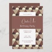 イリュシマダークチョココレートアイスクリーム1st誕生日 招待状 (正面/裏面)