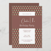 イリュシマダークチョコレートカップケーキ1st誕生日 招待状 (正面/裏面)