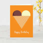 イリュシマチョックバナナアイスクリームオレンジ誕生日 カード (黄色い花)