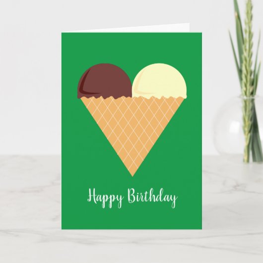 イリュシマチョックバナナアイスクリームグリーン誕生日カード カード (正面)