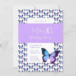 イリュシマバタフライパターン10誕生日 招待状