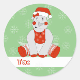 イリュシマバレエリーノクリスマススノーフレークグリーン ラウンドシール