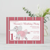 イリュシマバレリナエレファントガールズマルーン誕生日 招待状 (スタンド正面)