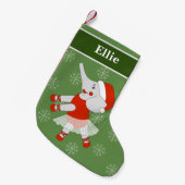 イリュシマバレリナエレファントクリスマススノーフレーク スモールクリスマスストッキング (正面 (吊り時))