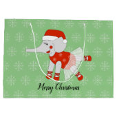 イリュシマバレリナエレファントクリスマススノーフレーク ラージペーパーバッグ (裏面)