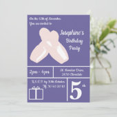 イリュシマバレリナシューズダークパープル誕生日 招待状 (スタンド正面)