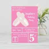 イリュシマバレリナシューズダークピンク誕生日 招待状 (スタンド正面)