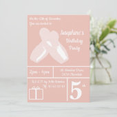 イリュシマバレリナシューズピンク誕生日 招待状 (スタンド正面)