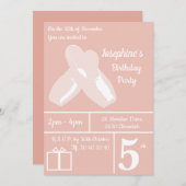 イリュシマバレリナシューズピンク誕生日 招待状 (正面/裏面)