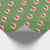 イリュシマバレリナヒッポクリスマスグリーン ラッピングペーパー (角)