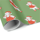 イリュシマバレリナヒッポクリスマスグリーン ラッピングペーパー (ロールコーナー)