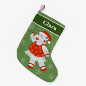 イリュシマバレリナヒッポクリスマススノーフレーク スモールクリスマスストッキング (正面 (吊り時))